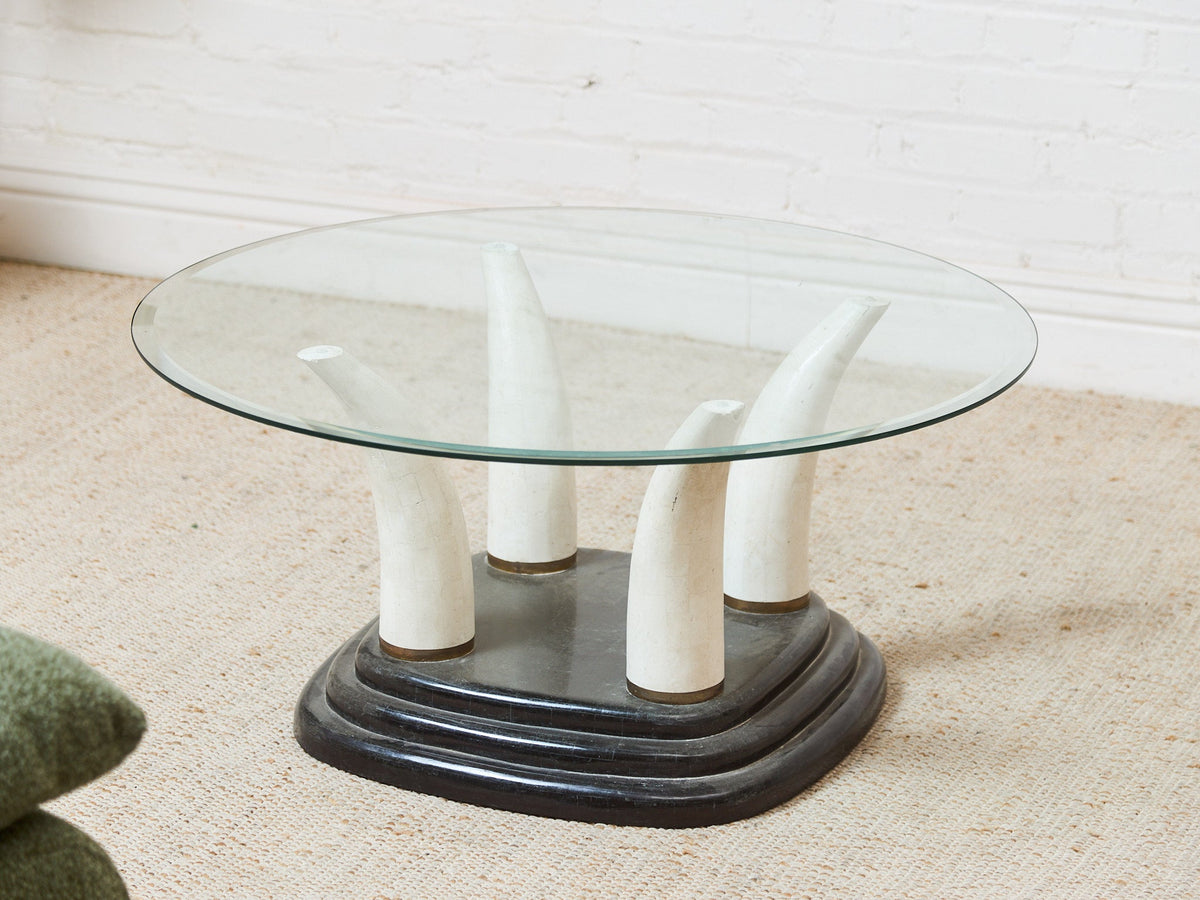 Faux Horn Post Modern Coffee Table