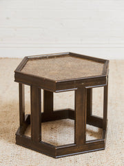 Hexagon Side Table Brown Saltman