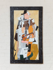 Le Guitarite French Cubist painting, signed and dated