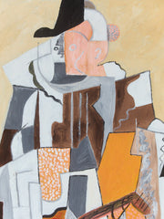 Le Guitarite French Cubist painting, signed and dated
