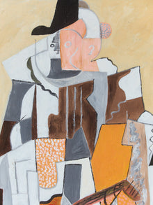 Le Guitarite French Cubist painting, signed and dated