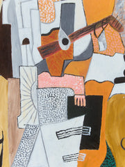 Le Guitarite French Cubist painting, signed and dated
