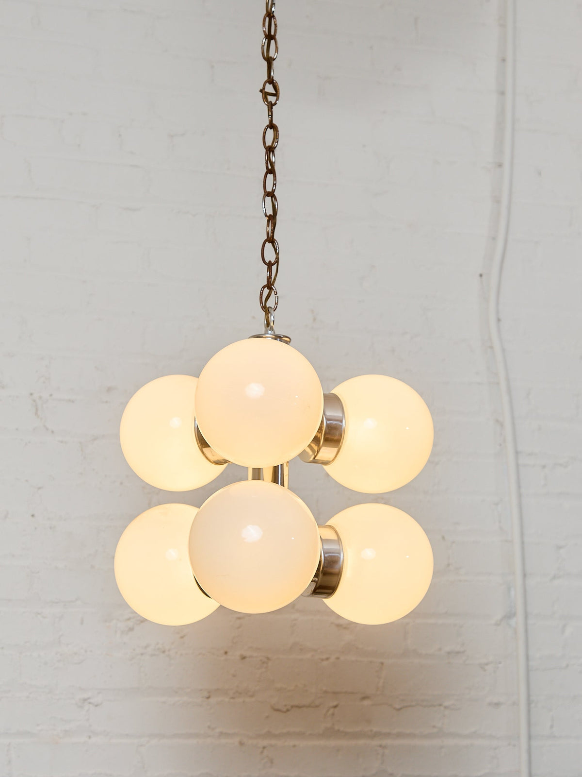 Italian Vintage Chrome Pendant Chandelier
