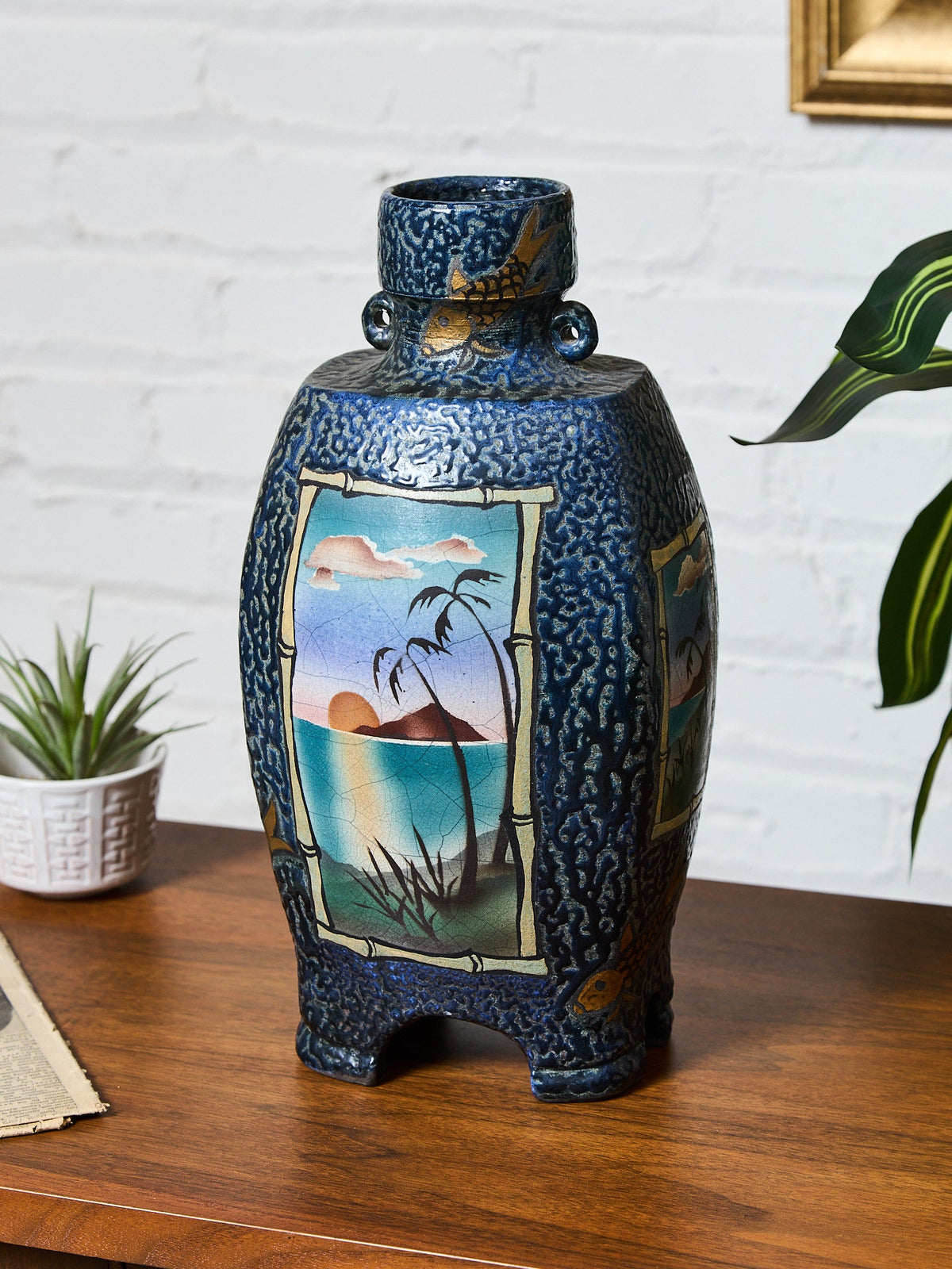 Ken Jensen Raku Pottery Vessel