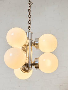 Italian Vintage Chrome Pendant Chandelier