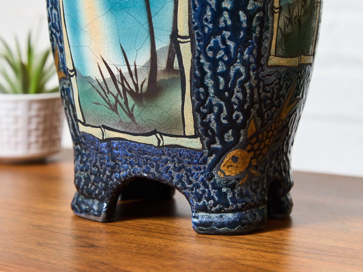 Ken Jensen Raku Pottery Vessel