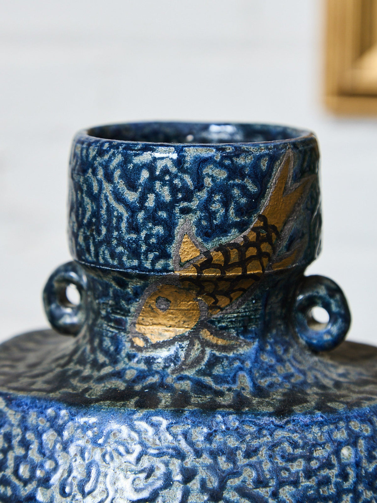 Ken Jensen Raku Pottery Vessel