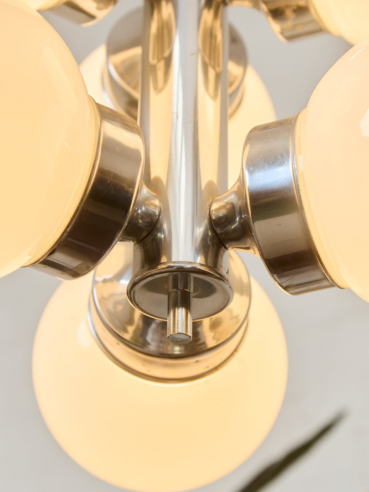Italian Vintage Chrome Pendant Chandelier