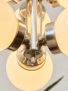 Italian Vintage Chrome Pendant Chandelier