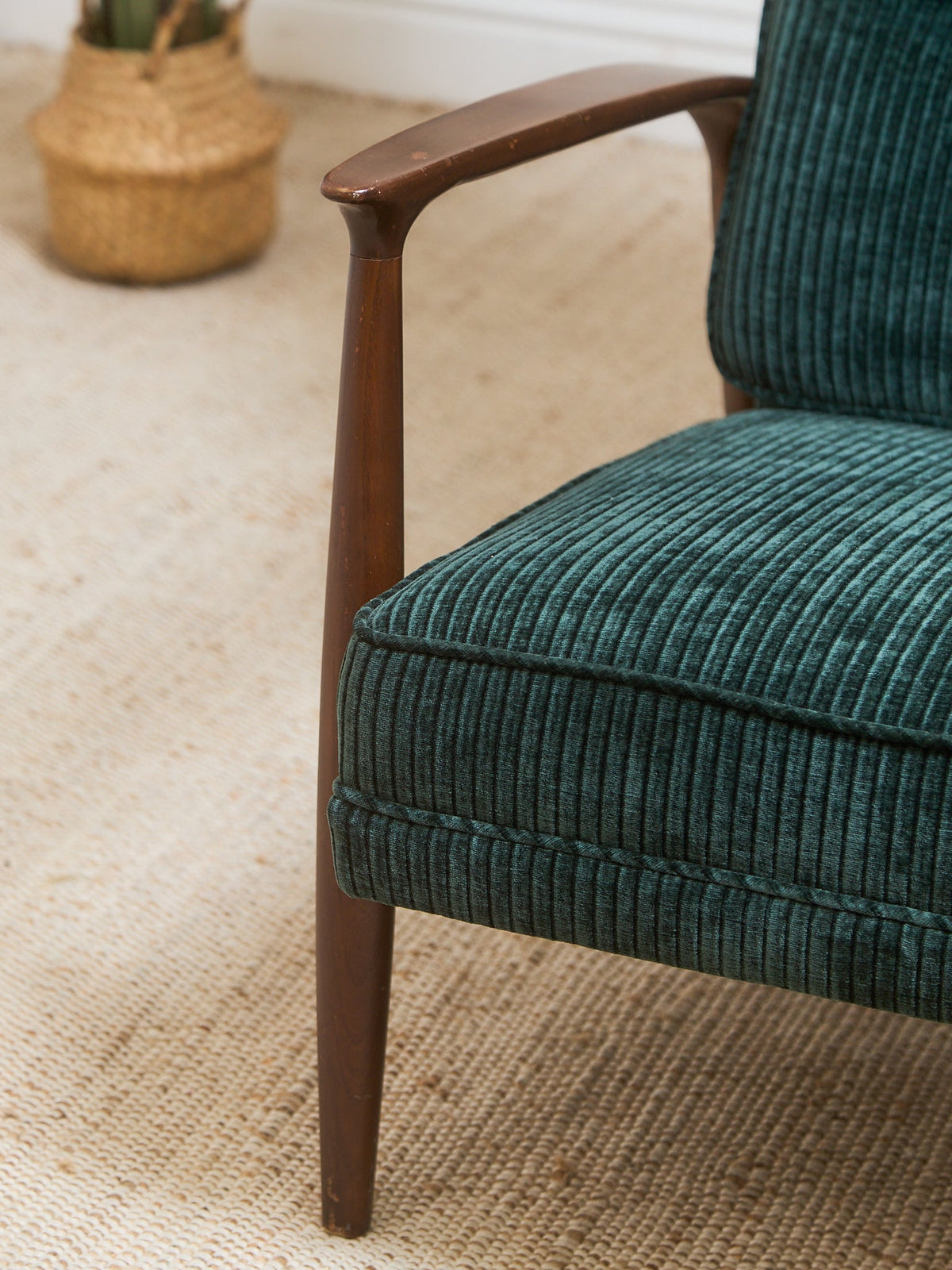 Mid Century Modern Upholstered Milo Baughman Armchair