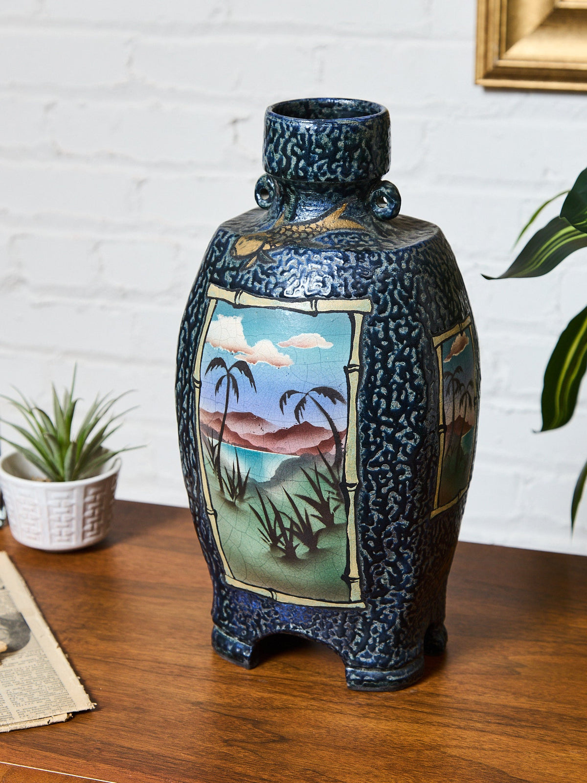 Ken Jensen Raku Pottery Vessel