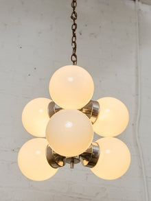 Italian Vintage Chrome Pendant Chandelier