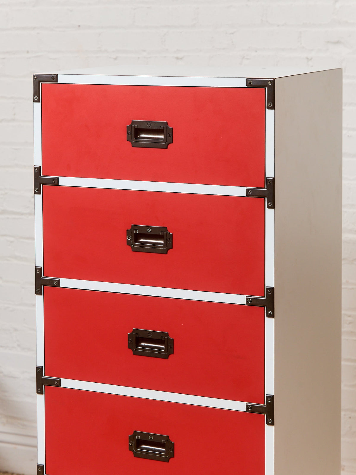 1970s Colormates Red Tallboy Dresser