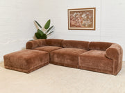 Emma Sofa with Ottoman in Amici Tobacco