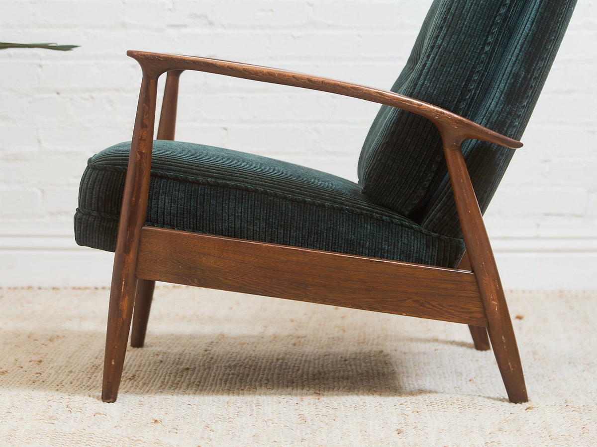 Mid Century Modern Upholstered Milo Baughman Armchair