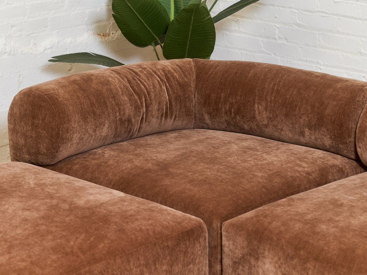 Emma Sofa with Ottoman in Amici Tobacco