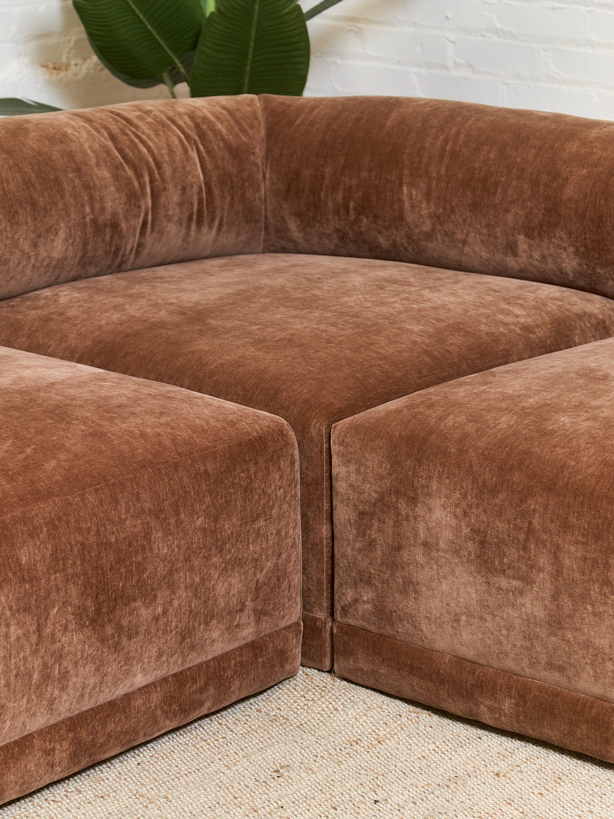 Emma Sofa with Ottoman in Amici Tobacco