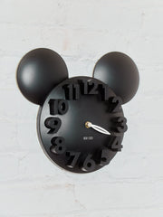 Mickey in All Black Mod Clock