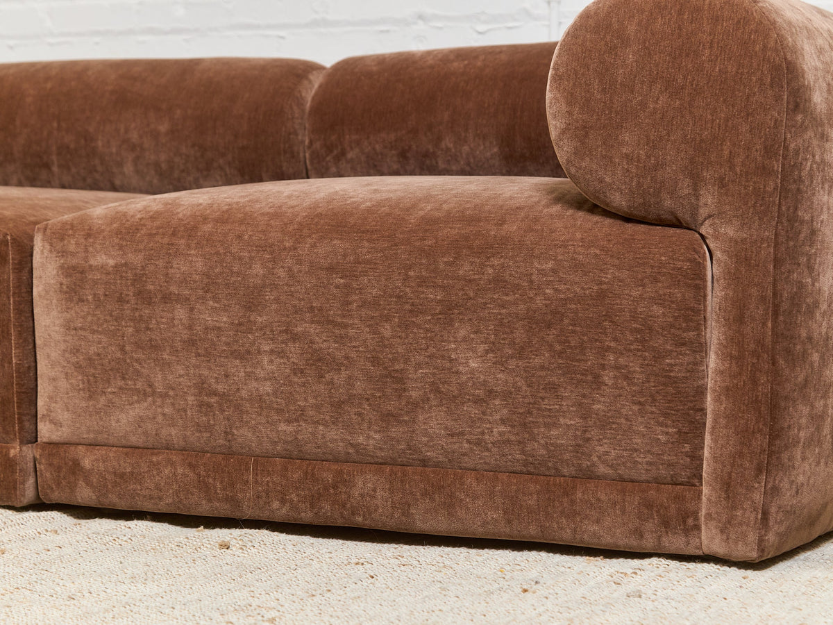 Emma Sofa with Ottoman in Amici Tobacco