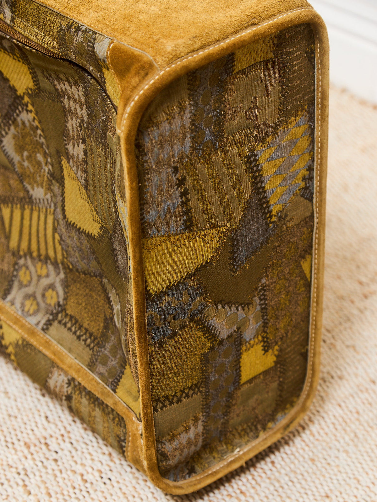 Large French Vintage Patchwork Luggage