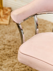 1970’s Chrome Swivel Counter Stool in pink