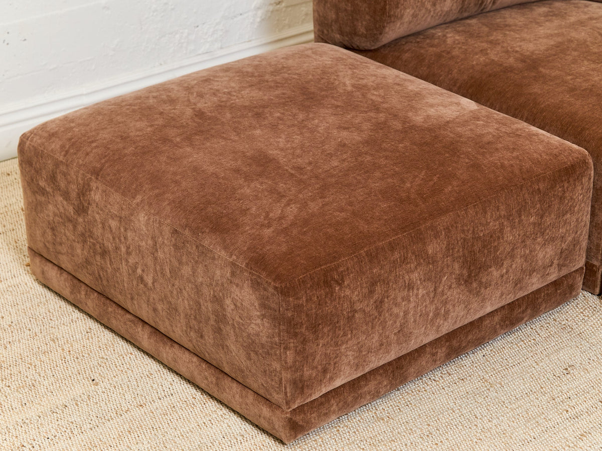 Emma Sofa with Ottoman in Amici Tobacco