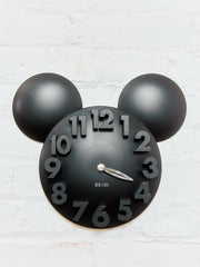 Mickey in All Black Mod Clock