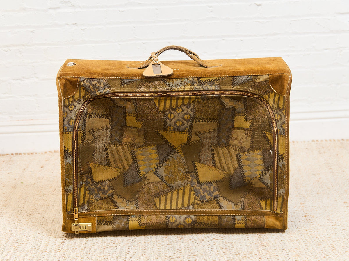 Large French Vintage Patchwork Luggage