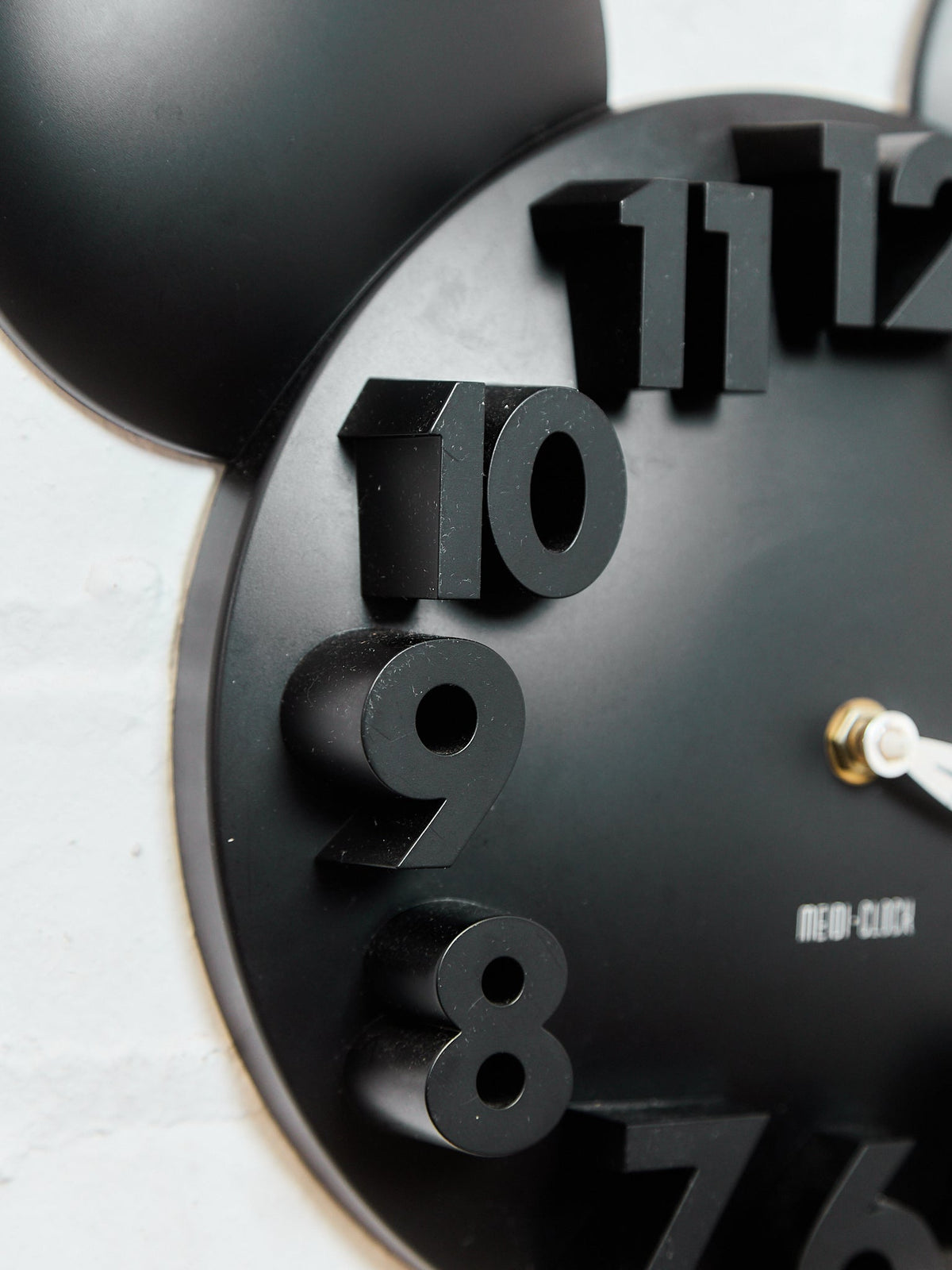 Mickey in All Black Mod Clock