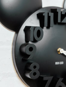 Mickey in All Black Mod Clock