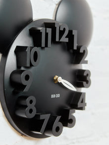 Mickey in All Black Mod Clock