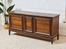 Vintage Mid-Century Framed Walnut 9-Drawer Dresser
