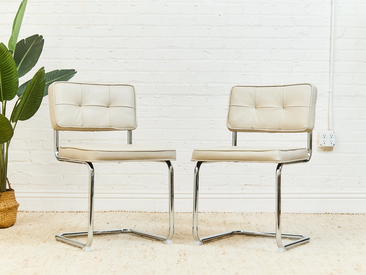 Leather Chrome Dining Chair