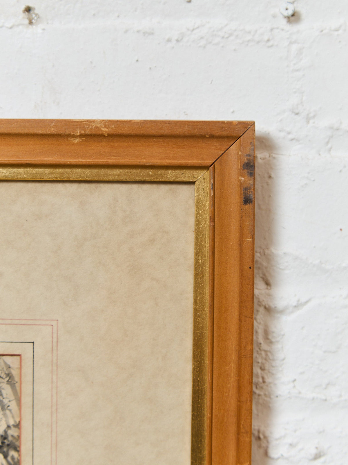 Vintage Mid-Century Asian Art Framed