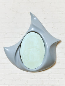 1970s Vintage Grey Abstract Fiberglass Hanging Mirror