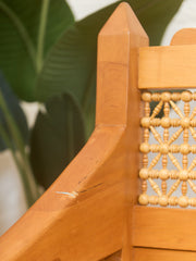 Beautiful Moroccan Unstained Hand Carved Wooden Sofa with Moucharabieh Paneling