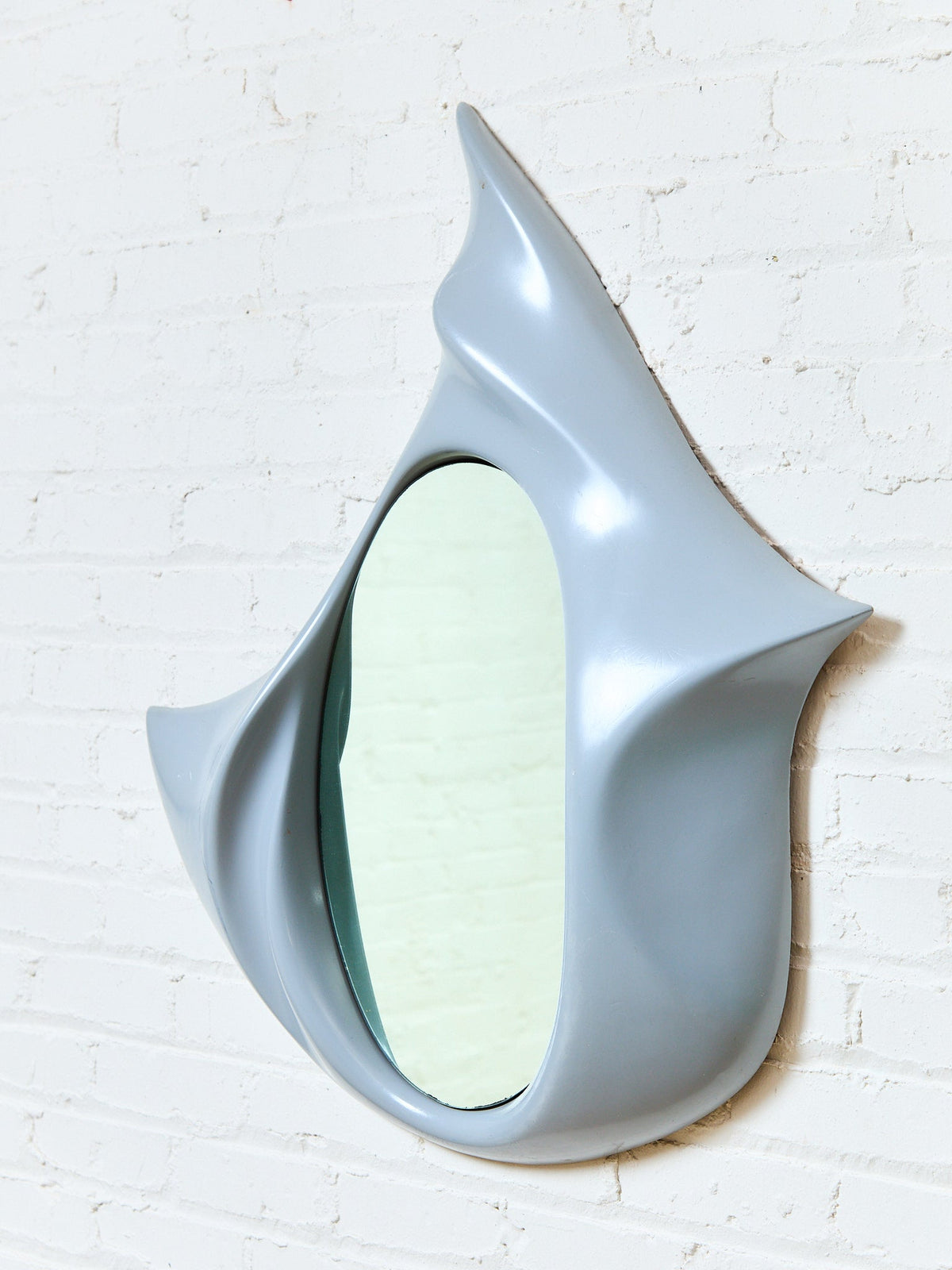 1970s Vintage Grey Abstract Fiberglass Hanging Mirror