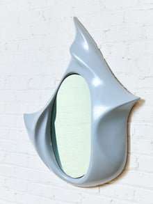 1970s Vintage Grey Abstract Fiberglass Hanging Mirror