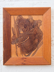Koala Etched Wood Art