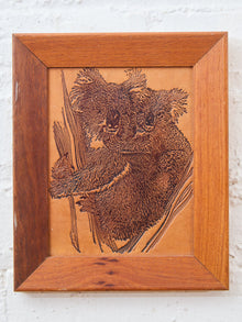 Koala Etched Wood Art