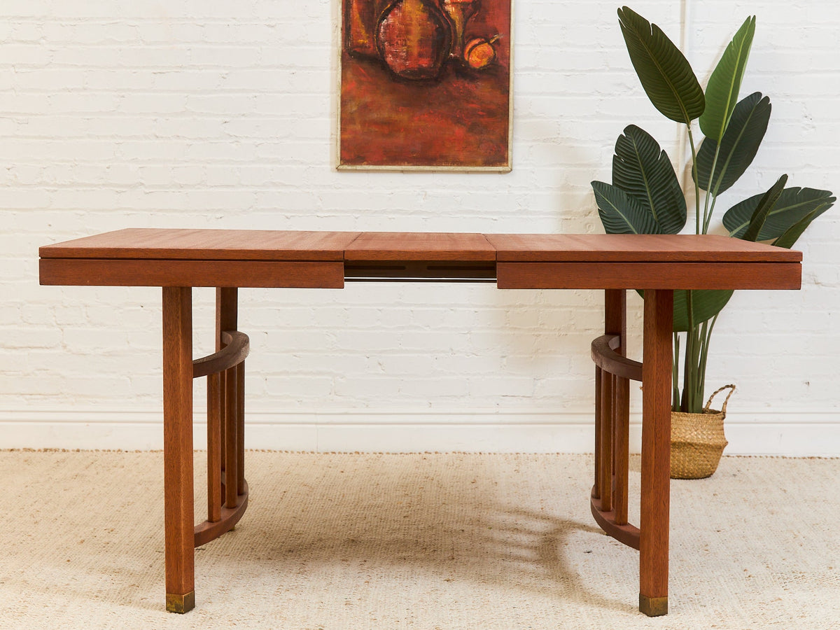 Expandable Dining Table with Sculptural Base Restored