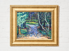 Impressionist Vintage Painting of a Park by Raymond Rosenberg