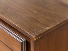 Vintage Mid-Century Framed Walnut 9-Drawer Dresser