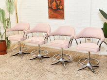 1970’s Chrome Swivel Counter Stool in pink