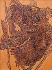 Koala Etched Wood Art