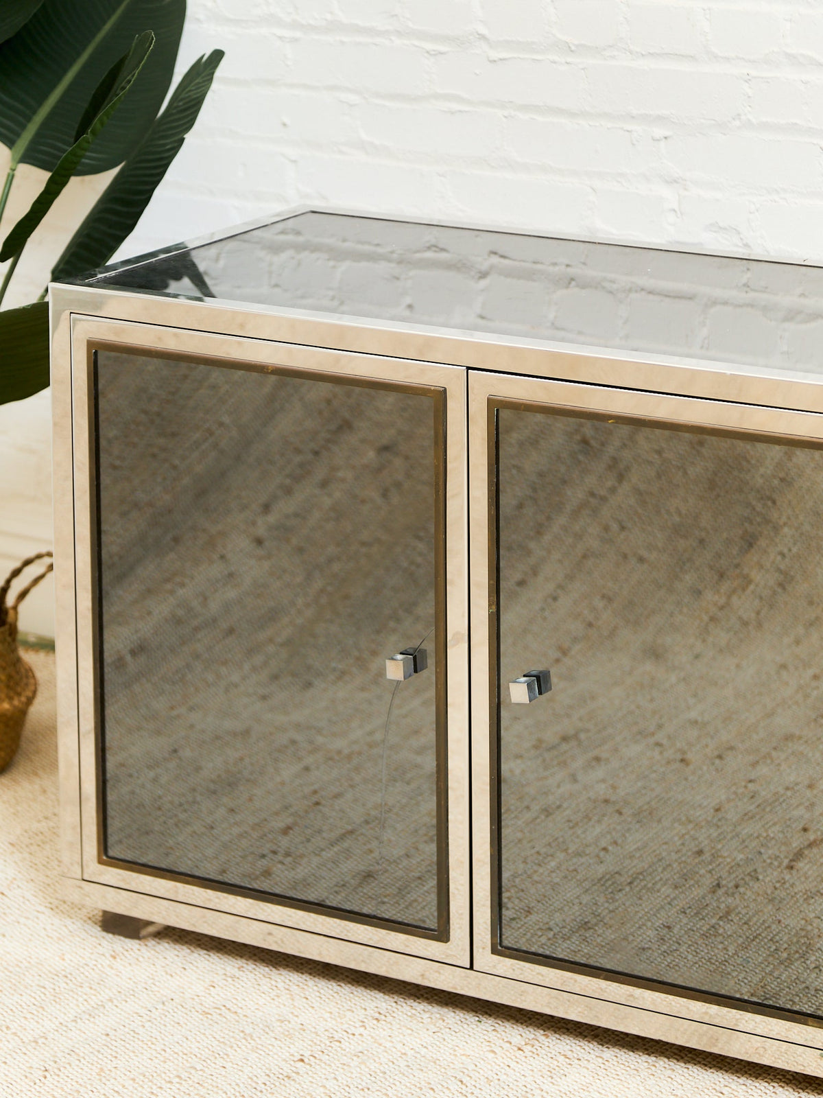 Angolo Metal Arte in Italy, 1960s Chrome and Mirror Glass Sideboard