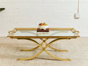 Estate Size Polished Brass Cocktail Coffee Table by La Barge Hollywood Regency