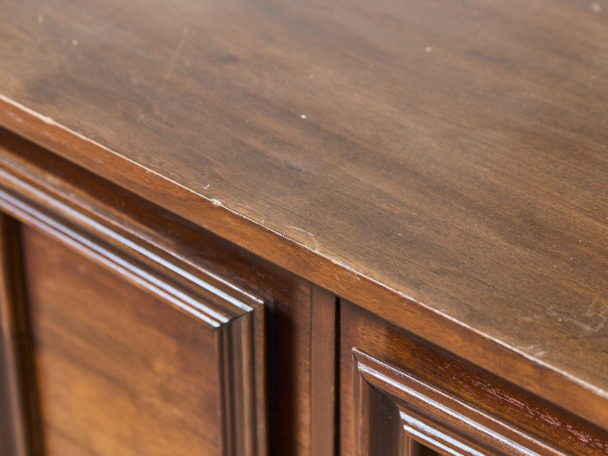 Vintage Mid-Century Framed Walnut 9-Drawer Dresser