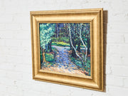 Impressionist Vintage Painting of a Park by Raymond Rosenberg