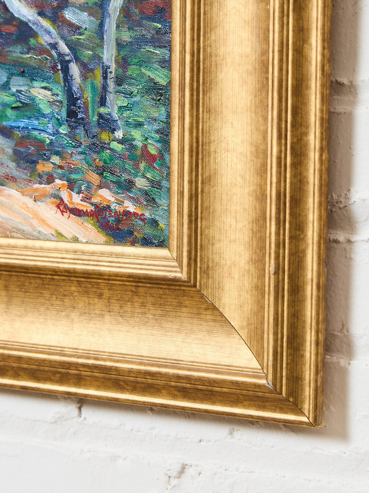 Impressionist Vintage Painting of a Park by Raymond Rosenberg